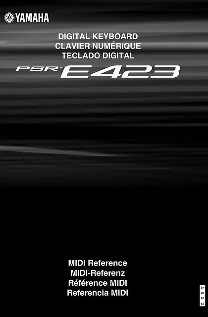 yamaha雅马哈PSR-E423 MIDI Reference